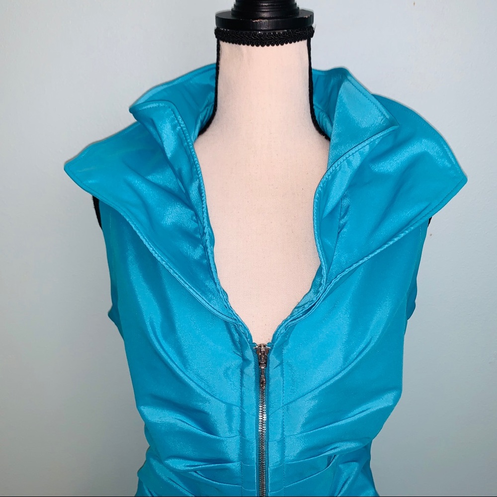 Joseph Ribkoff Zip Front Turquoise Dress - Picture 4 of 7